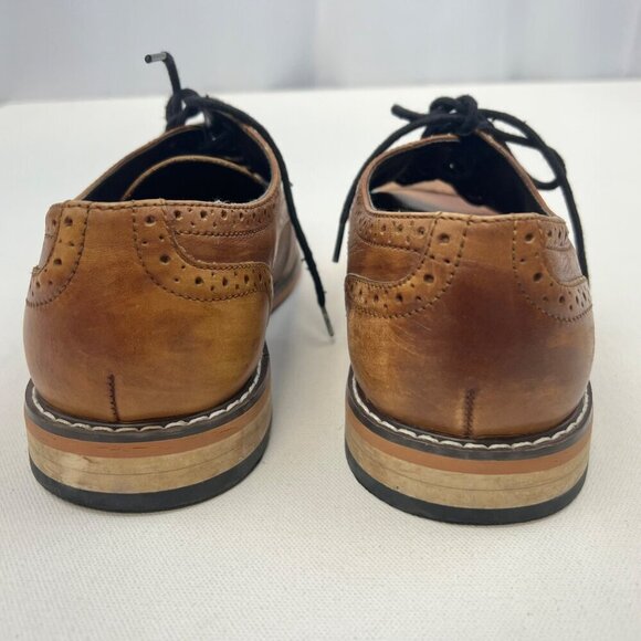 Bar III Men’s Parker Leather Cap Toe Dress Shoes Lace Up Light Brown Size 7.5M - Picture 6 of 9